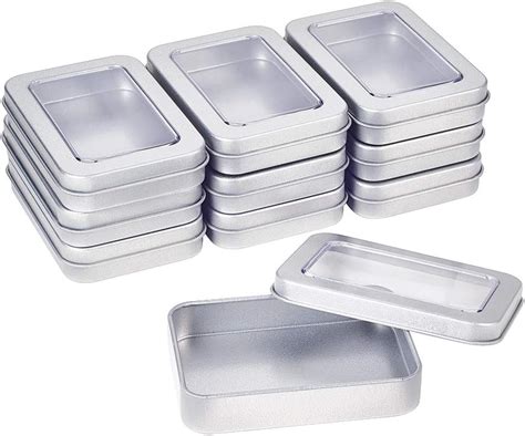 white metal box with wood lid|rectangular metal containers with lids.